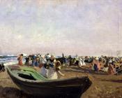 华金索罗利亚巴斯蒂达 - Playa de Valencia. Pescadoras